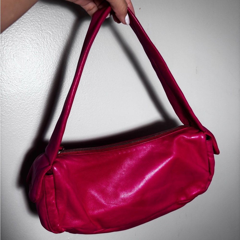 Jil Sander Elegant Pink Leather Shoulder Bag